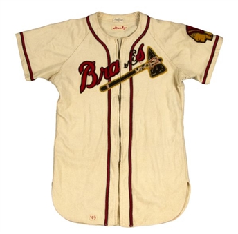 1949 Eddie Stanky Game Used Boston Braves Home Flannel Jersey (MEARS)
